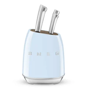 ست چاقو اسمگ آبی پاستیلی مدل KBSF01 | SMEG 7-Piece Knife Block Set KBSF01
